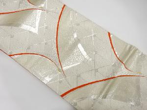 鶴に若松模様織り出し　袋帯